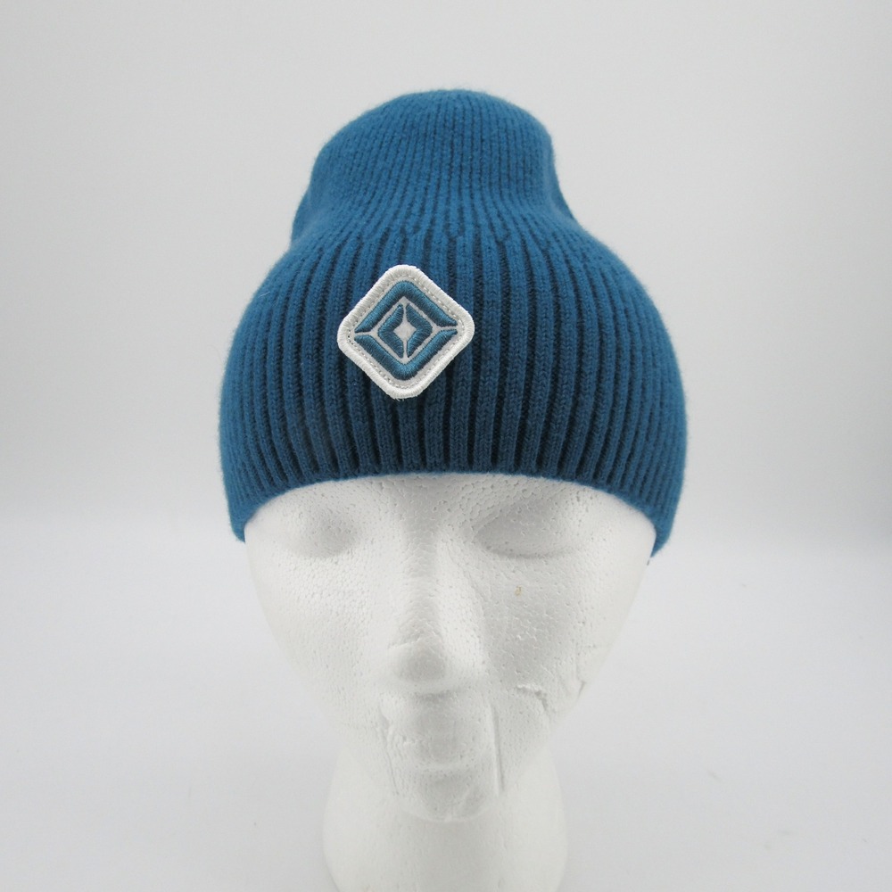 Rivian Ribbed Knit Beanie Hat Teal Blue Diamond Logo Certified EV Gear